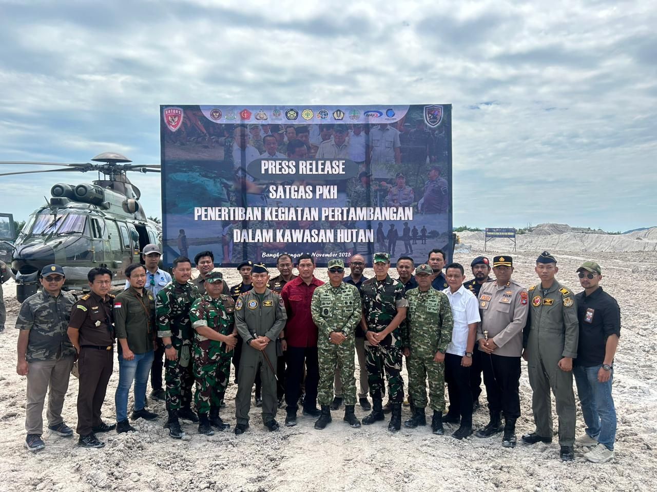 Satgas PKH Halilintar Amankan Ratusan Hektare Lahan Tambang Ilegal di Bangka Tengah